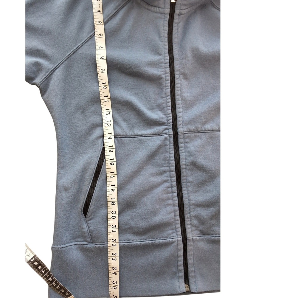 American Giant Storm Full Zip Hoodie Blue DWR Cotton Womens Large Heavy Weight - Picture 4 of 7